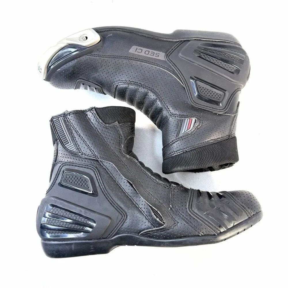 Sedici Forza Black Motorcycle Riding Sport & Street Boots Size US 11 EU 44